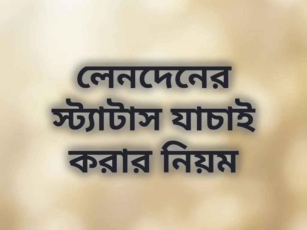 লেনদেনের স্ট্যাটাস যাচাই করার নিয়ম